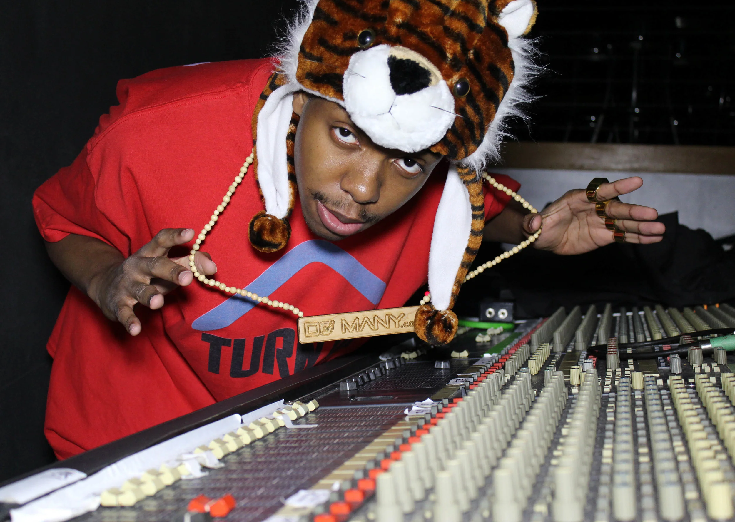DJ Many at the mixing board